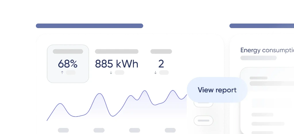 Building analytics dashboard with performance trends, KPIs and downloadable reports